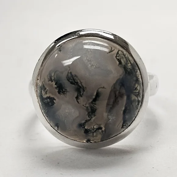 Sterling Silver Ring with Blue and Miss Tone Geode Stone - Picture 3 of 5